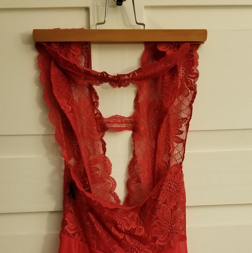 Red Lace Teddy - Picture 2 of 5